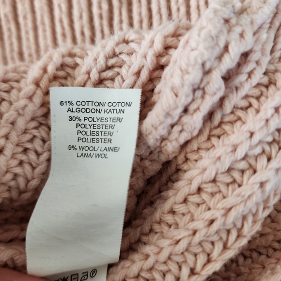 Lucky Brand light pink wool blend crochet sweater size M - Picture 5 of 8